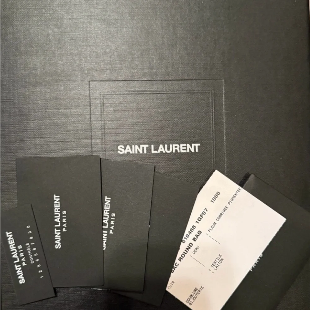 NEW, AUTHENTIC YVES SAINT LAURENT YSL Round Purse, Chain And Leather Strap - Picture 7 of 15